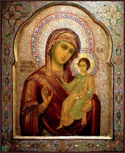 Dievo Motinos Hodegetrijos iš Sedmiezernajos piktograma (XVII)