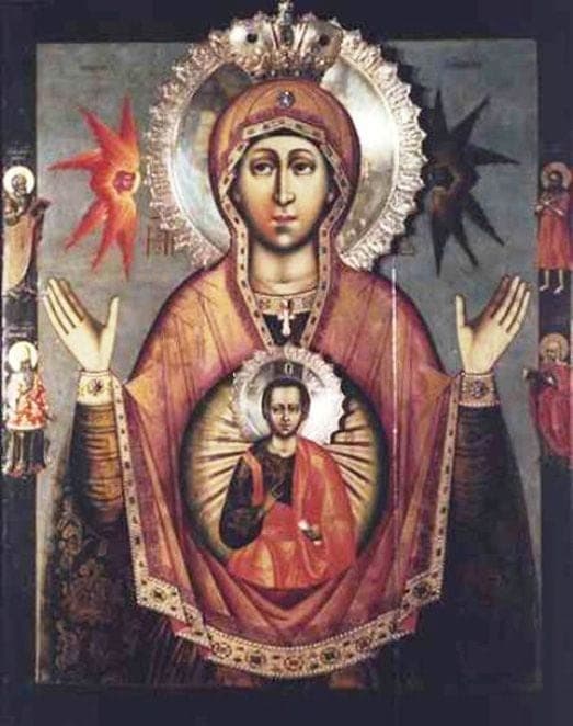 Tsarskoje Selo ženklo Dievo Motinos ikona