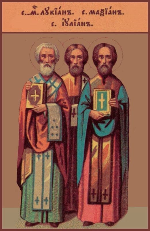 Šv. kankiniai kunigai Lucianas, vyskupas, Maxianas, presbiteris, Julianas, diakonas, Marcellinus ir Saturninus Belgijoje