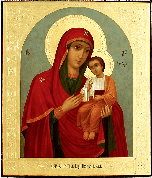 Kazanės Dievo Motinos piktograma (Peschanskaya) (1754)