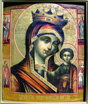 Kazanės Dievo Motinos (Vysochinovskaya) ikona (XVIII)