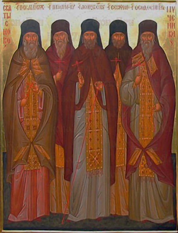 Преподобномученики Павел (Моисеев) и Феодо́сий (Соболев), архимандриты, Никоди́м (Щапков) и Серафи́м (Кулаков), иеромонахи